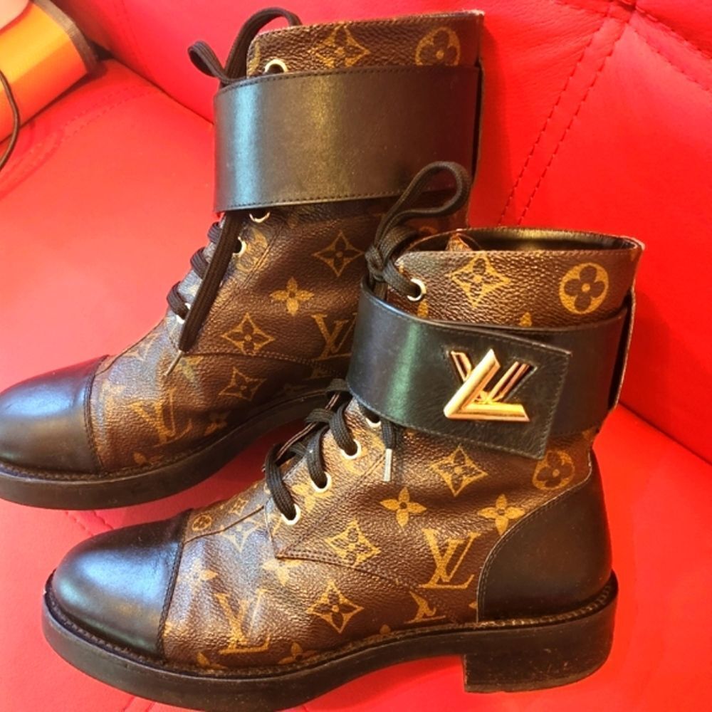 Louis Vuitton Brown and Black Monogram Boots - Picture 2 of 12